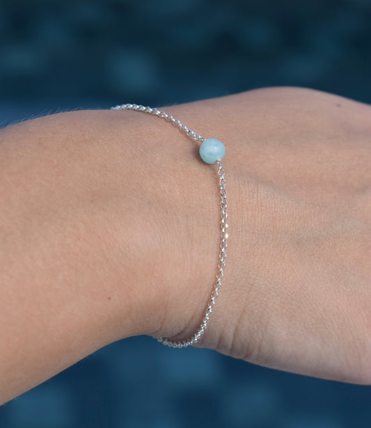 Bracelet Agate Vert Eau 6,9 mm