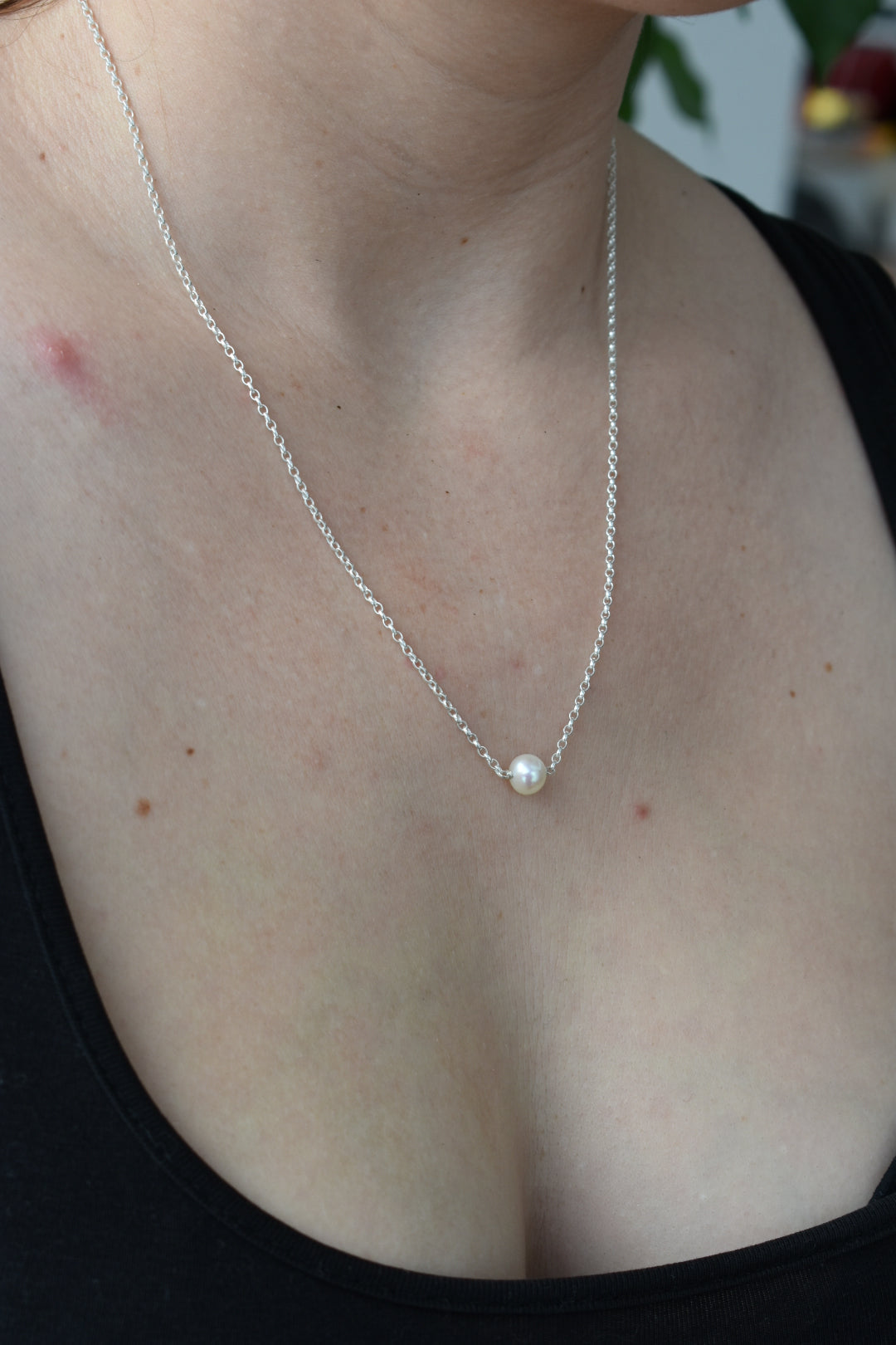 Collier Perle D'eau Douce Blanche 8mm