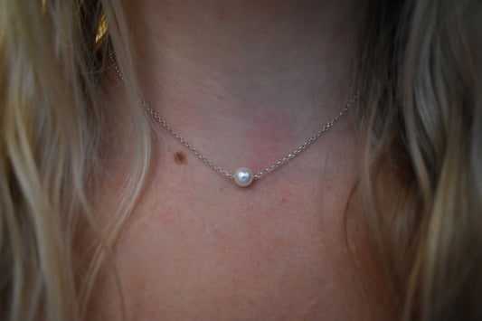 Collier Perle D'eau Douce Blanche 7mm