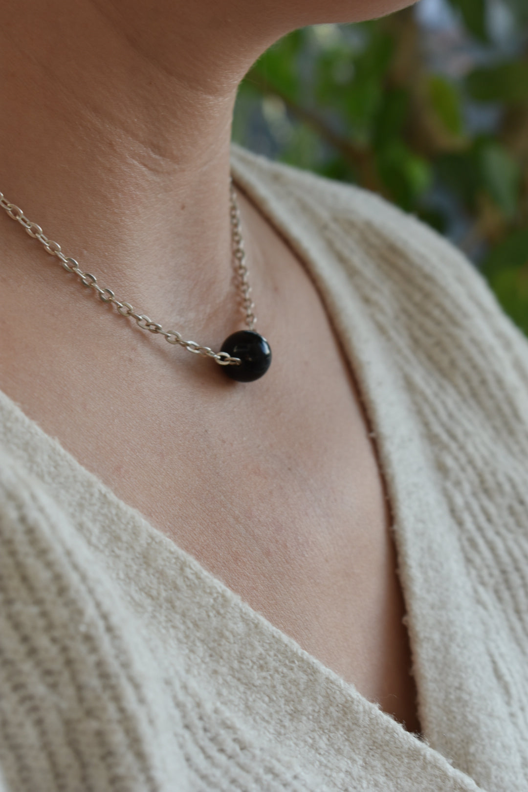 Collier Ras De Cou Onyx 12mm
