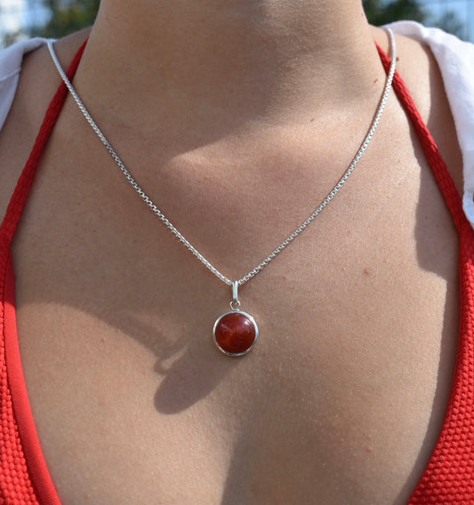Pendentif Agate Rouge 16mm