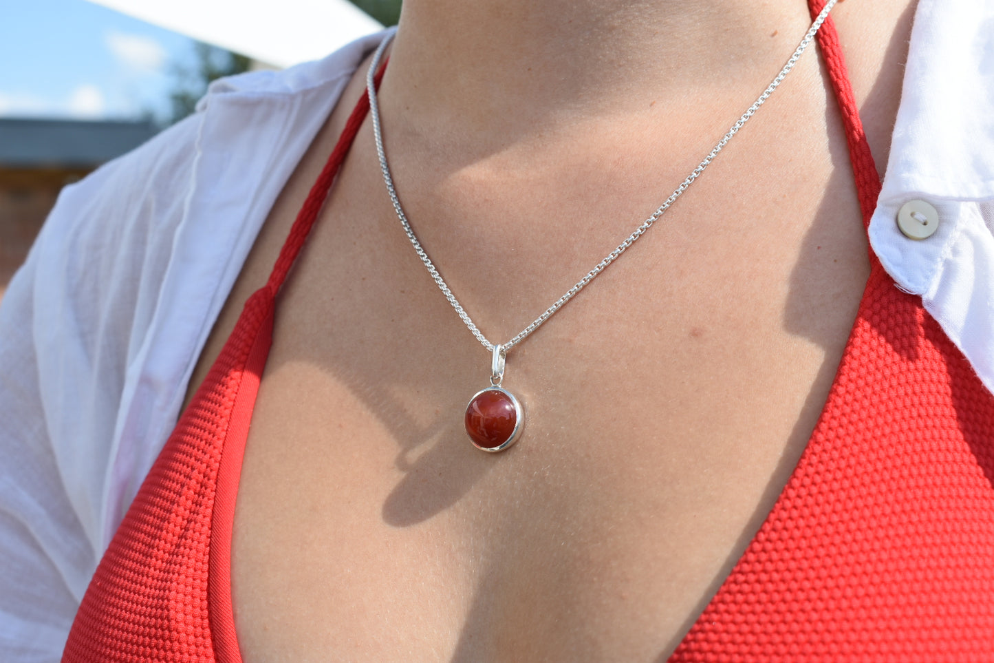 Pendentif Agate Rouge 16mm