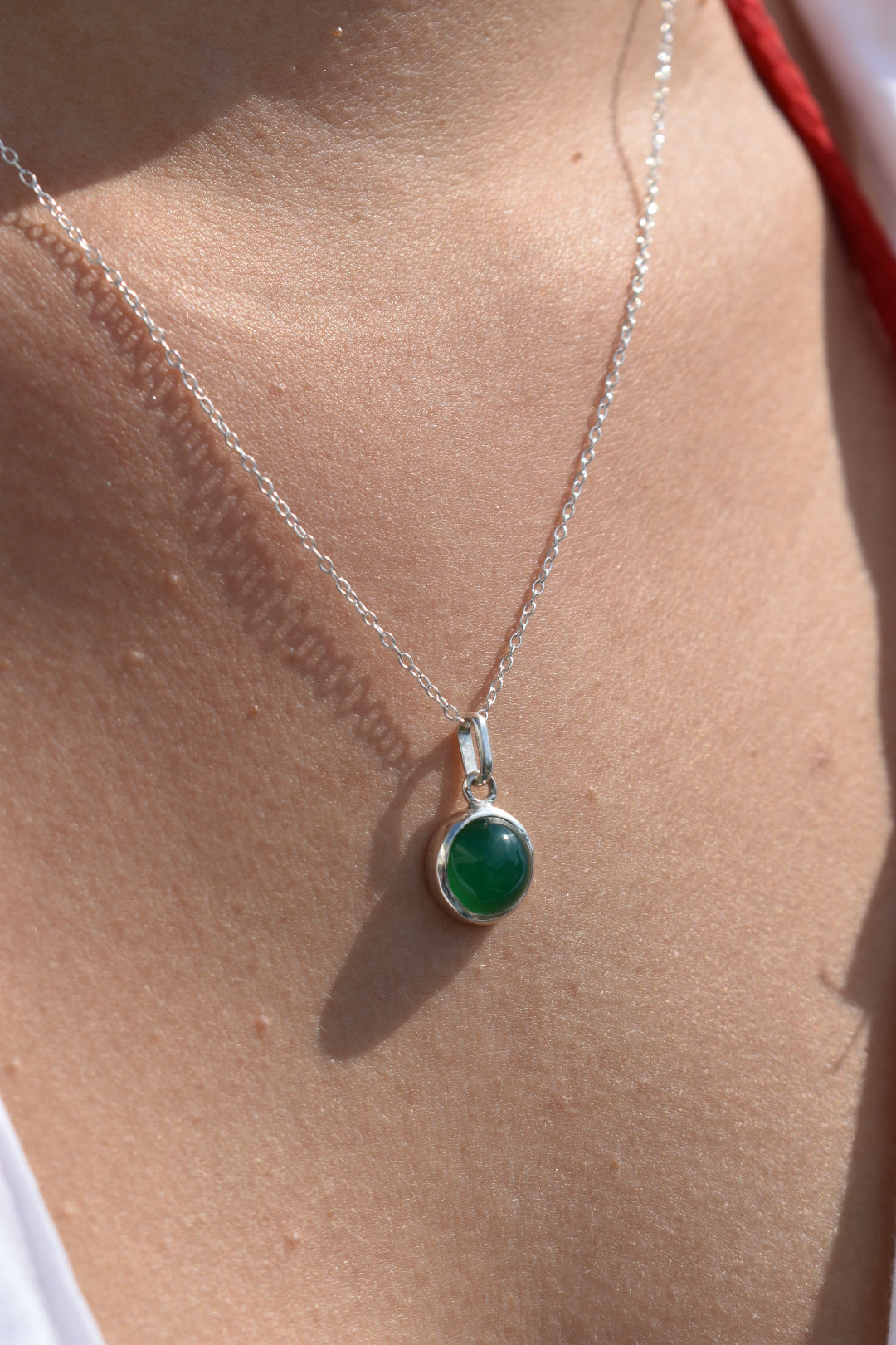 Pendentif Agate Verte 10mm