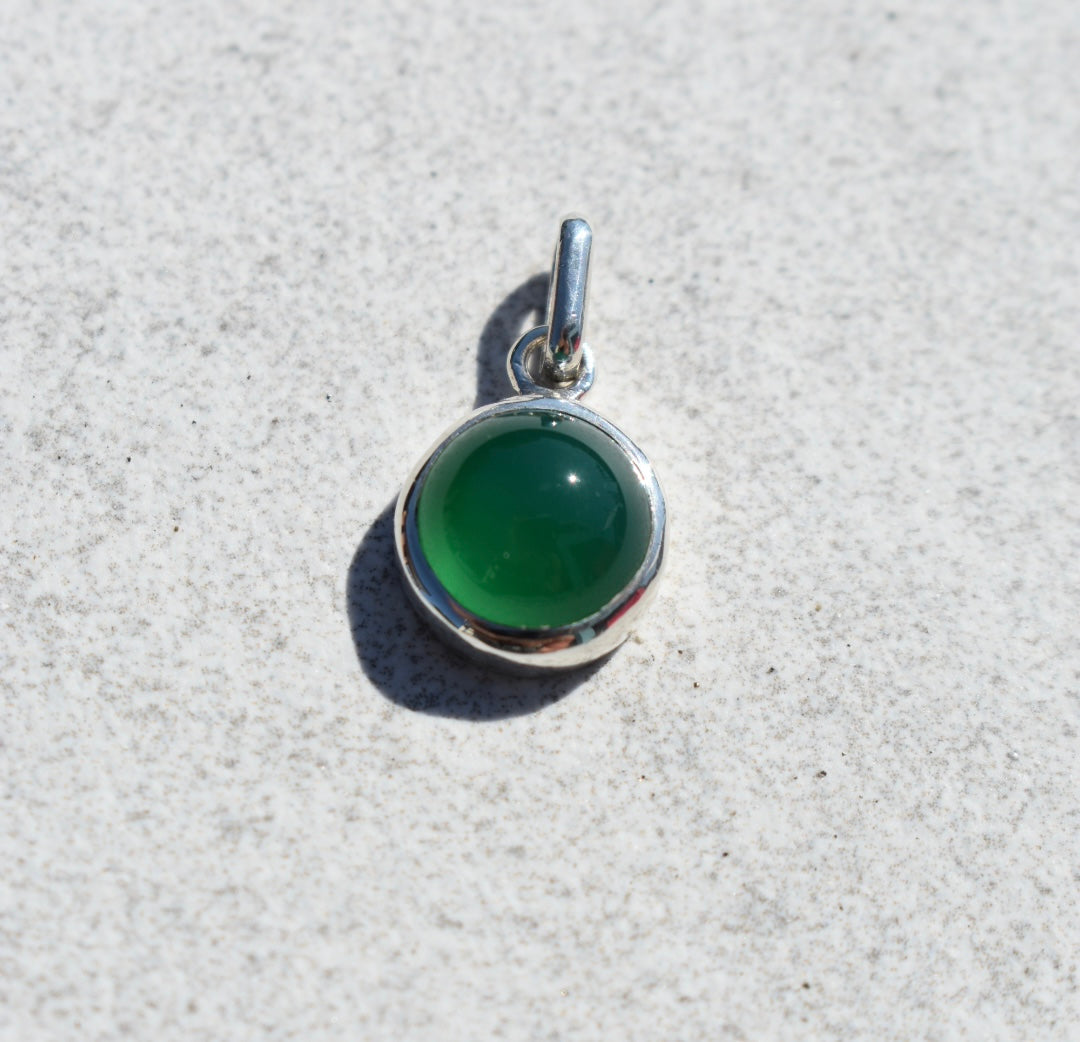 Pendentif Agate Verte 10mm