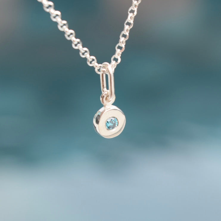 Pendentif Diamant Bleu 2,6mm