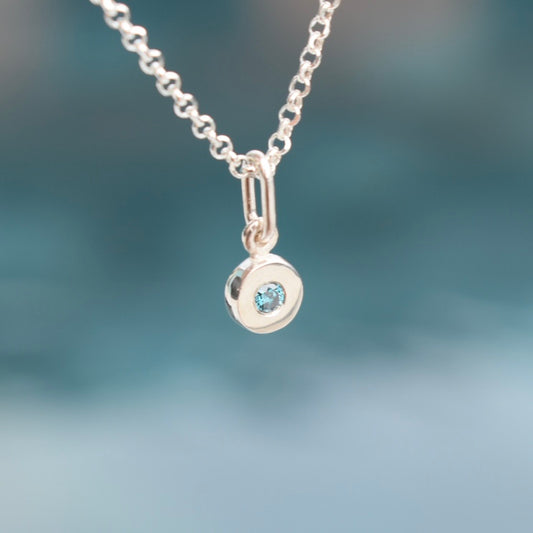 Pendentif Diamant Bleu 2,6mm