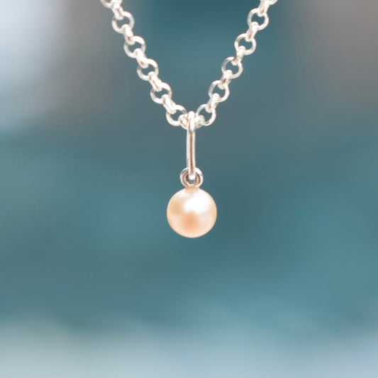 Pendentif Perle D'eau Douce Beige 7mm