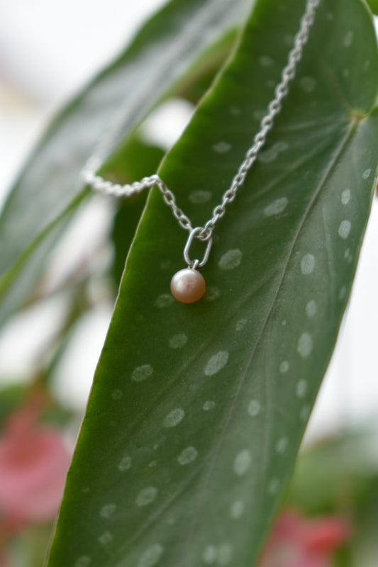 Pendentif Perle D'eau Douce Rose 4,3mm