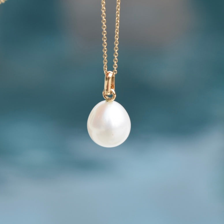 Pendentif Or Jaune 18K Perle D'eau Douce 9x11mm